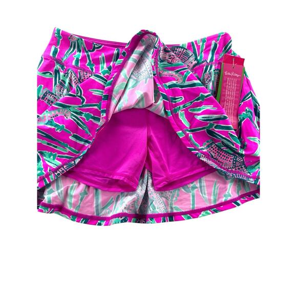 Lilly Pulitzer Luxletic Aila Meryl Nylon Skort Sz S Mandevilla Pink Extra Lucky - Picture 7 of 12
